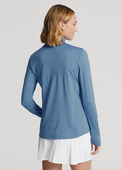 Modré dámské mikiny Ralph Lauren Stretch Jersey na čtvrtiny zip Modré dámské mikiny Ralph Lauren Stretch Jersey na čtvrtiny zip