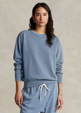 Modré dámské mikiny Ralph Lauren z organické bavlny s výstřihem Modré dámské mikiny Ralph Lauren z organické bavlny s výstřihem