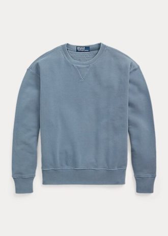 Modré dámské mikiny Ralph Lauren z organické bavlny s výstřihem Modré dámské mikiny Ralph Lauren z organické bavlny s výstřihem