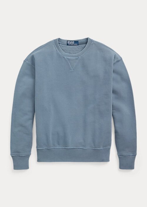 Modré dámské mikiny Ralph Lauren z organické bavlny s výstřihem Modré dámské mikiny Ralph Lauren z organické bavlny s výstřihem