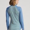 Modré dámské mikiny s potiskem Ralph Lauren Jersey na čtvrt zip Modré dámské mikiny s potiskem Ralph Lauren Jersey na čtvrt zip