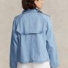 Modré dámské oversize boxy fit džínové kabáty Ralph Lauren