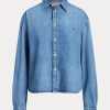 Modré dámské oversize džínové košile Ralph Lauren