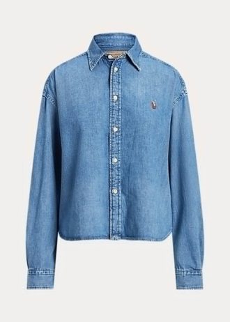 Modré dámské oversize džínové košile Ralph Lauren Modré dámské oversize džínové košile Ralph Lauren
