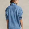 Modré dámské oversize džínové košile Ralph Lauren