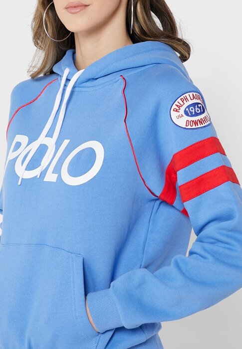 Modrá dámská pletená mikina s kapucí Ralph Lauren Graphic Modrá dámská pletená mikina s kapucí Ralph Lauren Graphic