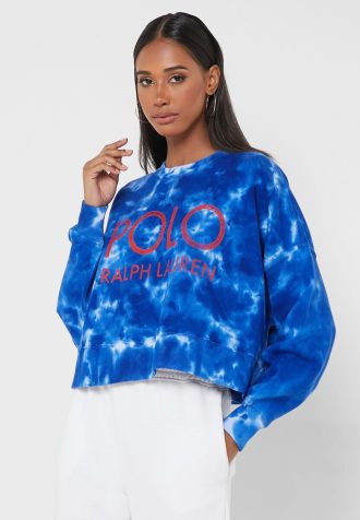 Modré dámské pletené mikiny Ralph Lauren Crew Neck Modré dámské pletené mikiny Ralph Lauren Crew Neck