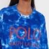 Modré dámské pletené mikiny Ralph Lauren Crew Neck