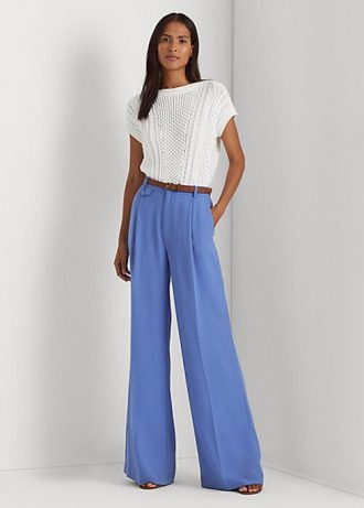 Modré dámské plisované Georgette Kalhoty Ralph Lauren
