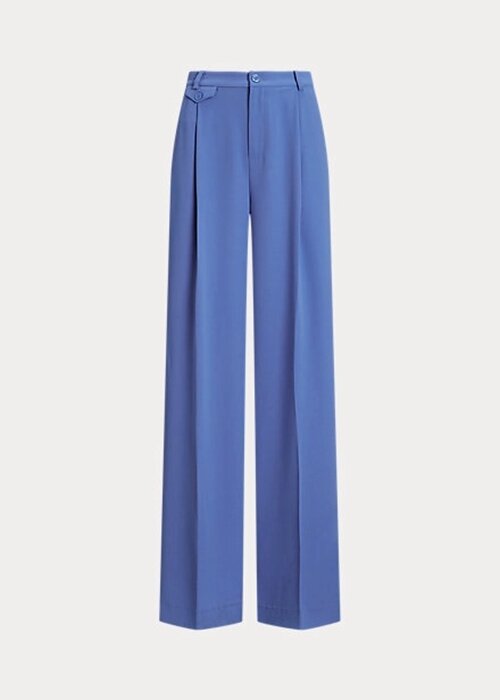 Modré dámské plisované Georgette Kalhoty Ralph Lauren Modré dámské plisované Georgette Kalhoty Ralph Lauren