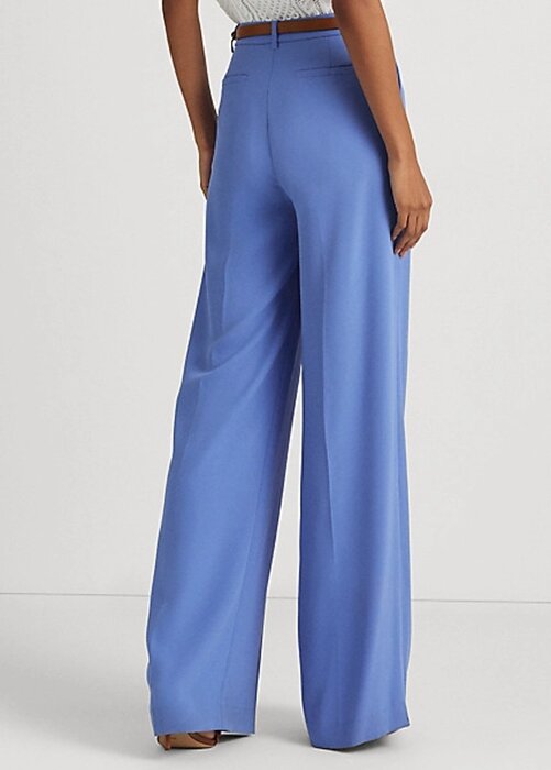 Modré dámské plisované Georgette Kalhoty Ralph Lauren Modré dámské plisované Georgette Kalhoty Ralph Lauren