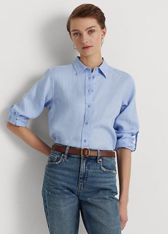 Modré dámské plátěné košile Ralph Lauren Modré dámské plátěné košile Ralph Lauren