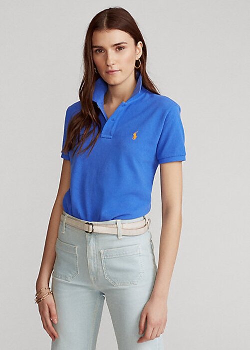 Modré dámské polokošile Ralph Lauren Classic Fit Mesh Polo Modré dámské polokošile Ralph Lauren Classic Fit Mesh Polo