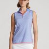 Modré dámské polokošile Ralph Lauren Performance bez rukávů