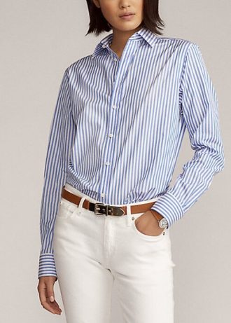 Modré dámské pruhované bavlněné košile Ralph Lauren Adrien Modré dámské pruhované bavlněné košile Ralph Lauren Adrien