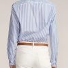 Modré dámské pruhované bavlněné košile Ralph Lauren Adrien
