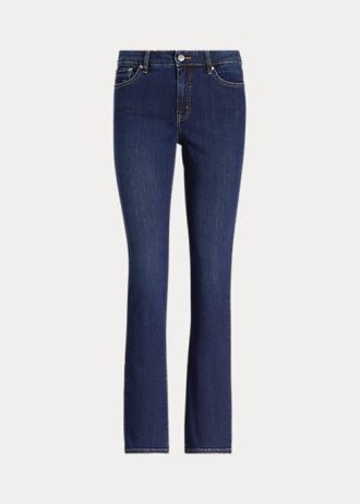 Modré dámské rovné džíny Ralph Lauren se středním růstem