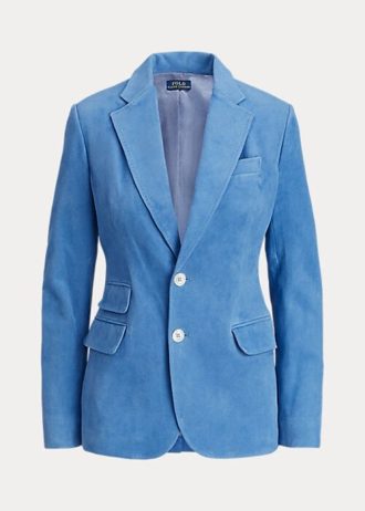 Modré dámské semišové blejzry Ralph Lauren Lambskin Modré dámské semišové blejzry Ralph Lauren Lambskin
