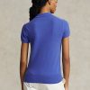 Modré dámské Slim Fit kašmírové polokošile Ralph Lauren