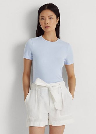 Modrá dámská Stretch bavlněná trička Ralph Lauren