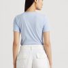 Modrá dámská Stretch bavlněná trička Ralph Lauren Modrá dámská Stretch bavlněná trička Ralph Lauren