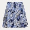 Modré dámské sukně Ralph Lauren Floral Ruffle-Trim Georgette