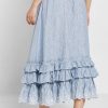 Modré dámské sukně Ralph Lauren Ruffle s vysokým pasem Modré dámské sukně Ralph Lauren Ruffle s vysokým pasem
