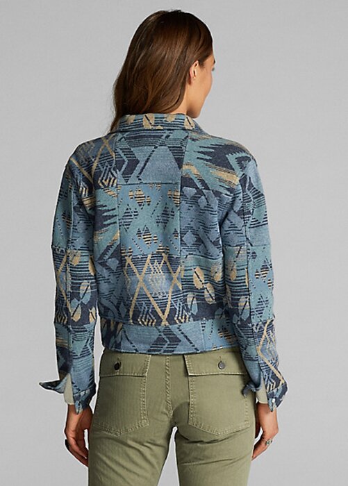 Modré dámské svetry Ralph Lauren Patchwork Modré dámské svetry Ralph Lauren Patchwork