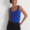 Modré dámské tílka Ralph Lauren Cotton-Blend