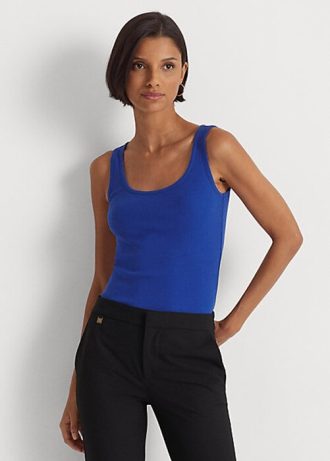 Modré dámské tílka Ralph Lauren Cotton-Blend