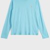 Modrá dámská trička Ralph Lauren Crew Neck Modrá dámská trička Ralph Lauren Crew Neck