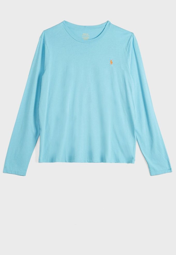 Modrá dámská trička Ralph Lauren Crew Neck Modrá dámská trička Ralph Lauren Crew Neck