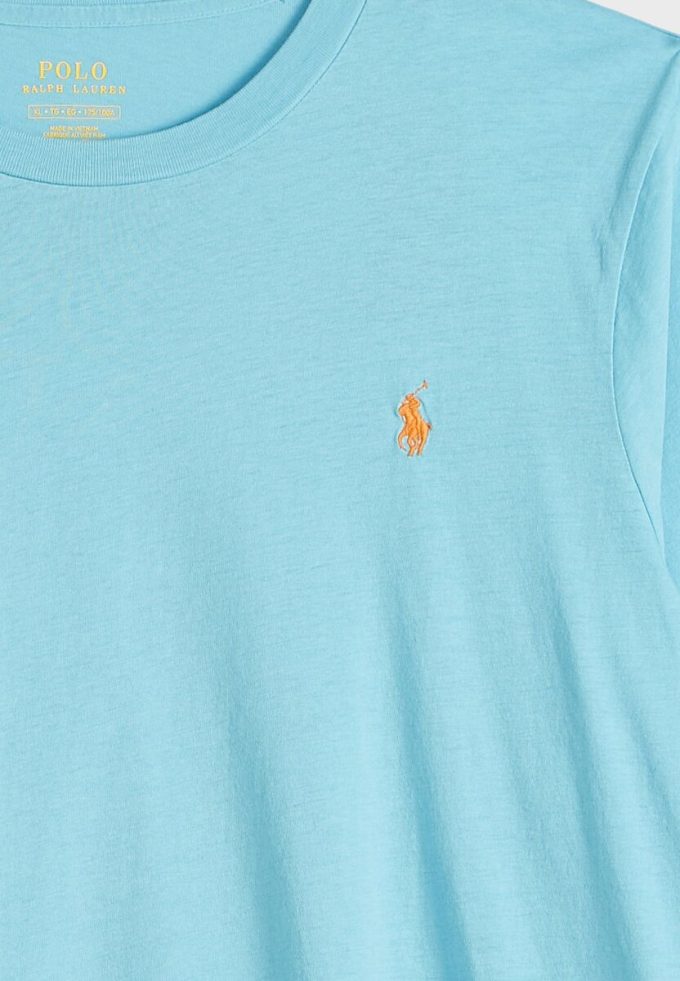Modrá dámská trička Ralph Lauren Crew Neck Modrá dámská trička Ralph Lauren Crew Neck