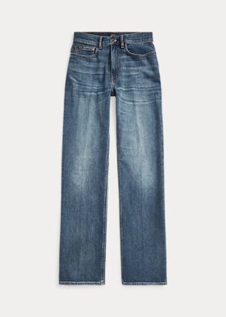 Modré dámské vysoké rovné džíny Ralph Lauren