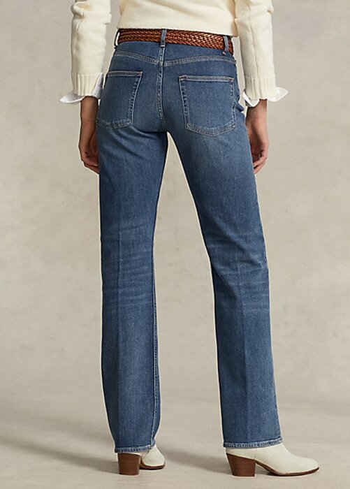 Modré dámské vysoké rovné džíny Ralph Lauren Modré dámské vysoké rovné džíny Ralph Lauren