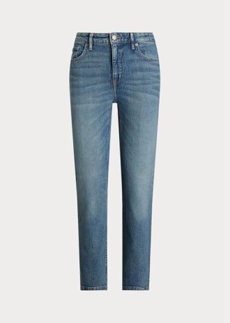 Modré dámské vysoké rovné kotníkové džíny Ralph Lauren Modré dámské vysoké rovné kotníkové džíny Ralph Lauren