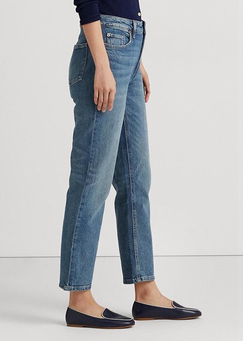 Modré dámské vysoké rovné kotníkové džíny Ralph Lauren Modré dámské vysoké rovné kotníkové džíny Ralph Lauren