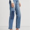 Modré dámské vysoké rovné zkrácené džíny Ralph Lauren Modré dámské vysoké rovné zkrácené džíny Ralph Lauren