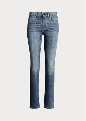 Modré dámské vysoké úzké džíny Ralph Lauren 861