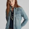 Modré dámské westernové košile Ralph Lauren Indigo Denim