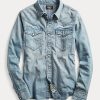 Modré dámské westernové košile Ralph Lauren Indigo Denim