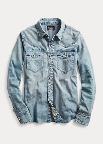 Modré dámské westernové košile Ralph Lauren Indigo Denim Modré dámské westernové košile Ralph Lauren Indigo Denim