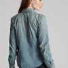Modré dámské westernové košile Ralph Lauren Indigo Denim