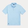 Modré pánské bavlněné lněné polokošile Ralph Lauren Classic Fit