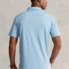 Modré pánské bavlněné lněné polokošile Ralph Lauren Classic Fit
