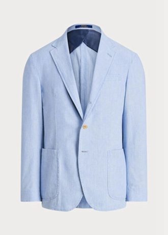 Modré pánské blejzry Ralph Lauren Chambray Suit Modré pánské blejzry Ralph Lauren Chambray Suit