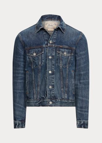Modré pánské bundy Ralph Lauren Denim Trucker Modré pánské bundy Ralph Lauren Denim Trucker