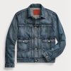Modré pánské bundy Ralph Lauren Overdale Indigo Denim Trucker