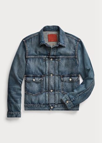 Modré pánské bundy Ralph Lauren Overdale Indigo Denim Trucker Modré pánské bundy Ralph Lauren Overdale Indigo Denim Trucker