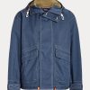 Modré pánské bundy Ralph Lauren Twill s kapucí Modré pánské bundy Ralph Lauren Twill s kapucí